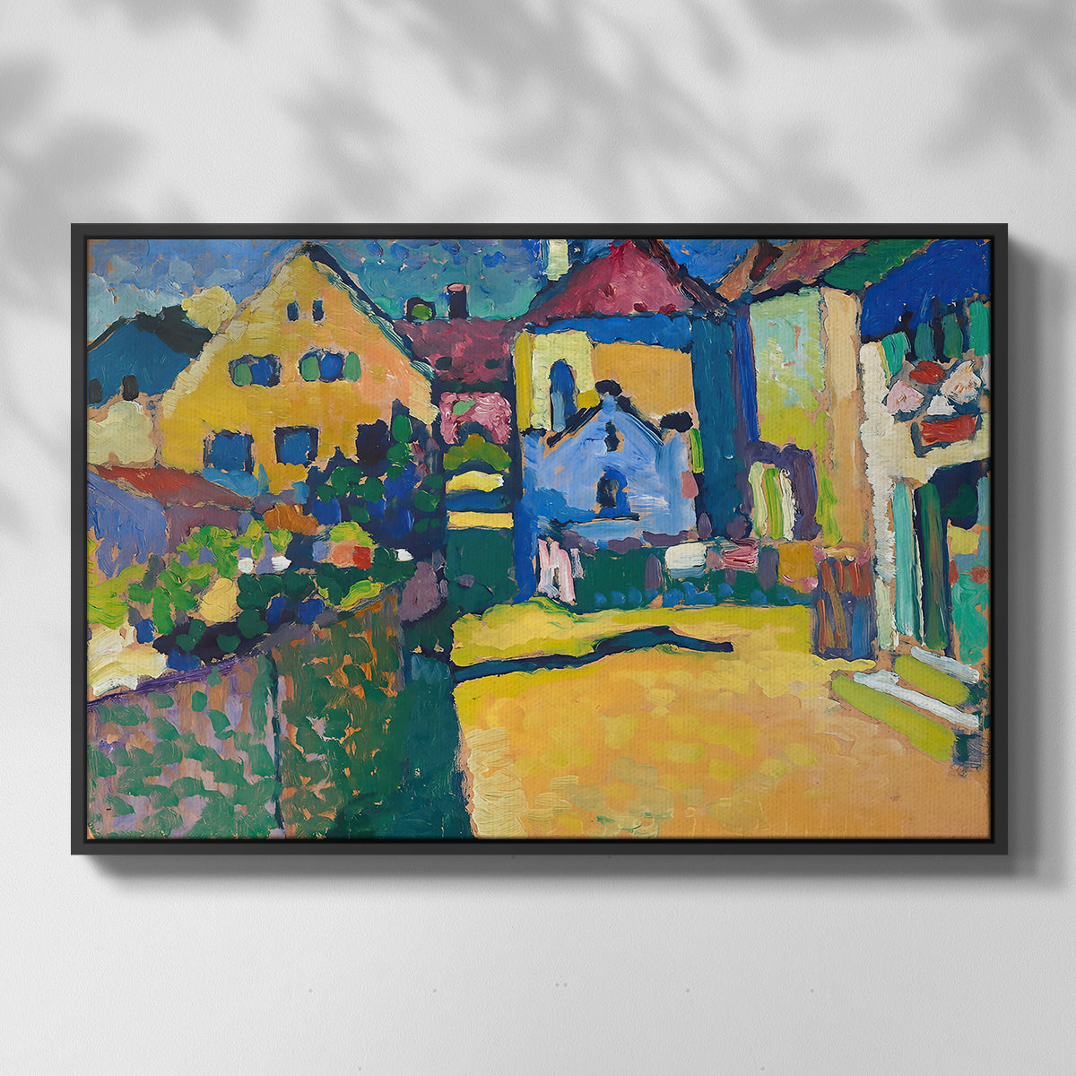 Green Lane in Murnau, 1909 - Floater Framed Canvas Print