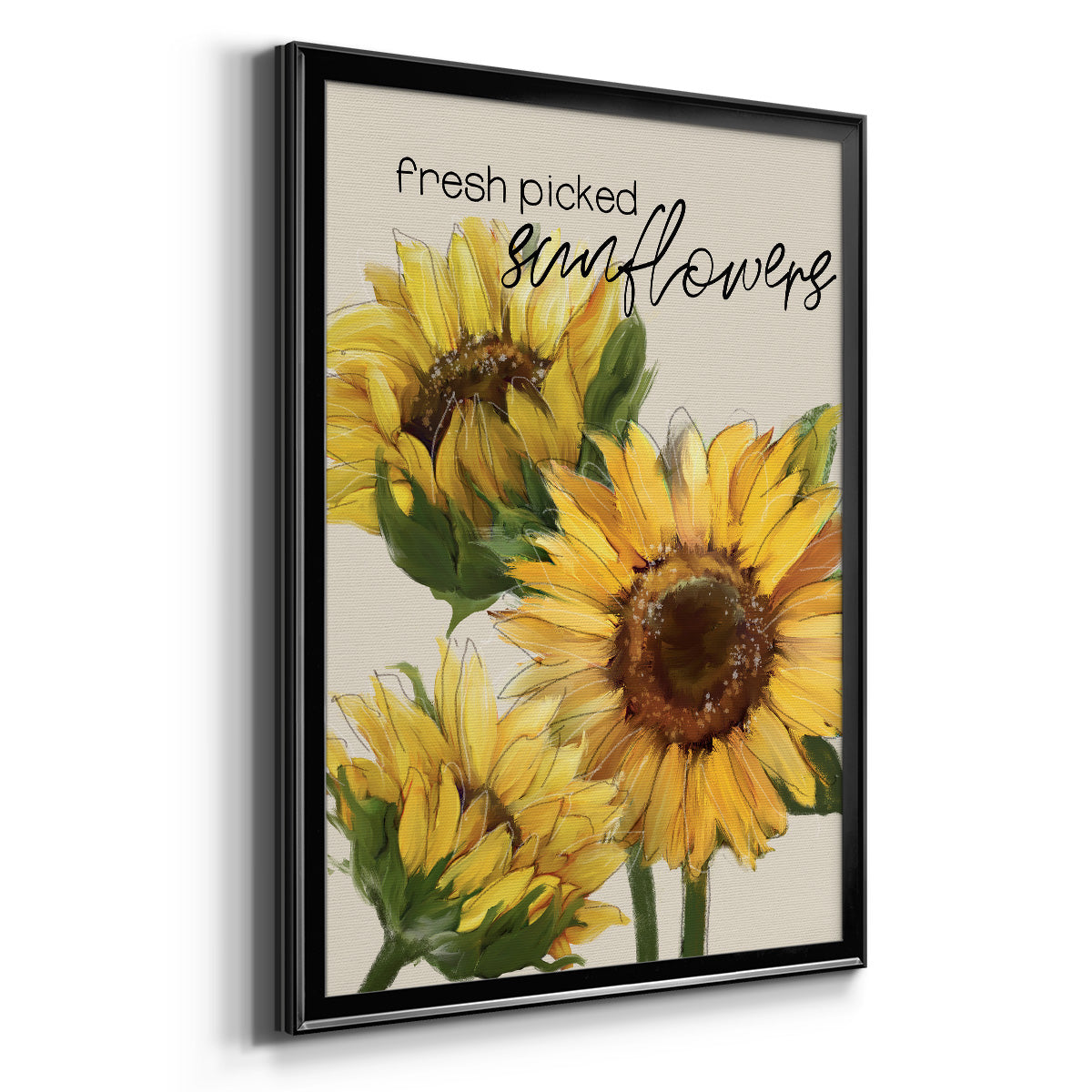 Fresh Picked Sunflowers - Modern Framed Canvas Print