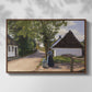 Danish Village Street with Woman and Milkman, 1880 - Floater Framed Canvas Print