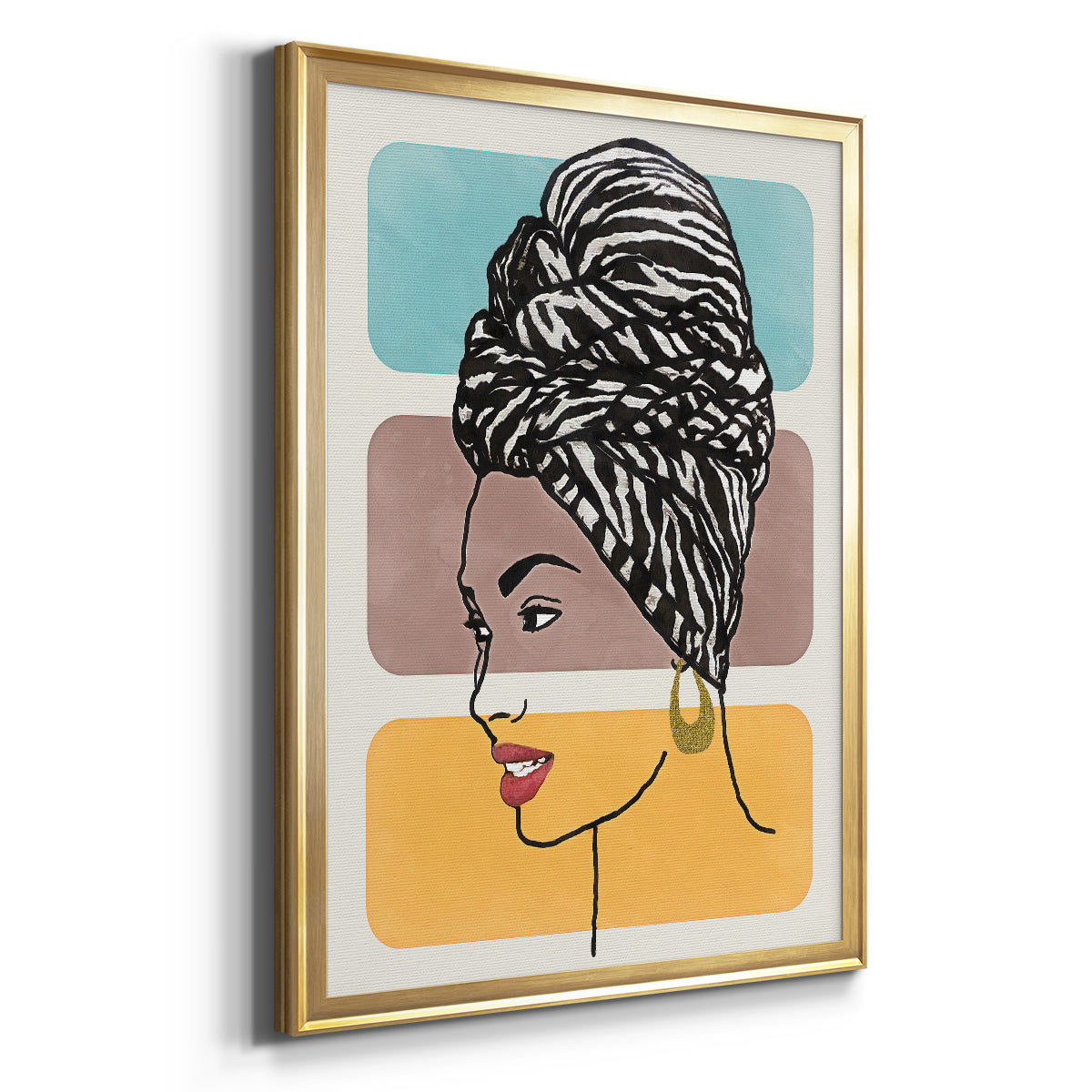 Head Wrap II - Modern Framed Canvas Print