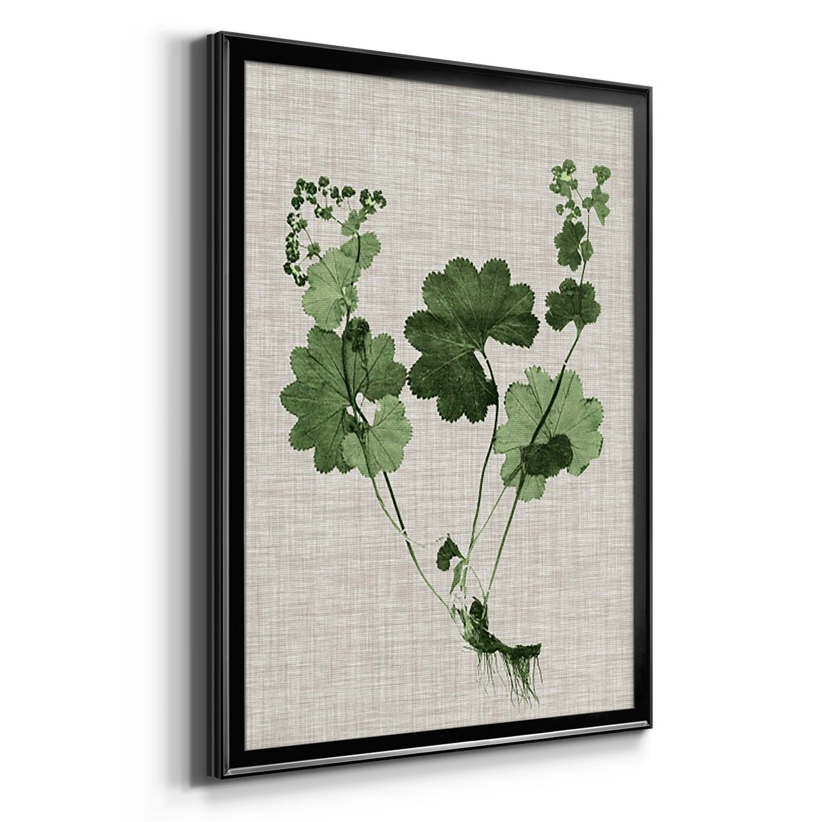 Forest Foliage on Linen I - Modern Framed Canvas Print