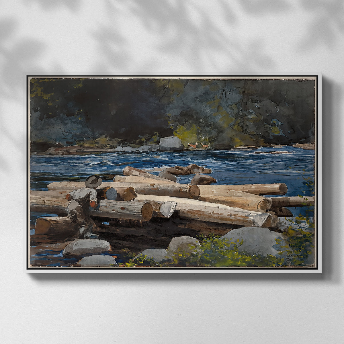 Hudson River, 1892 - Floater Framed Canvas Print