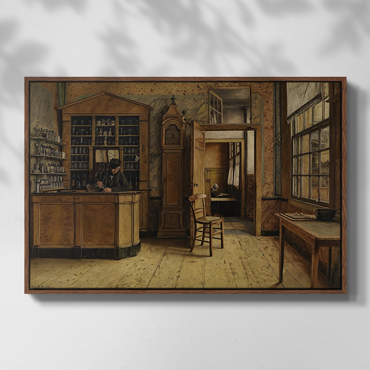 The Old Inn 'Het Loodshuis' in Antwerp, 1877 - Floater Framed Canvas Print