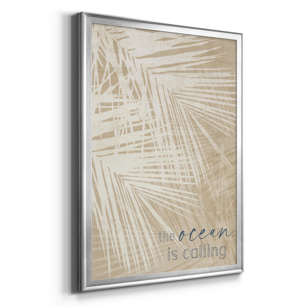 Ocean Calling Palms - Modern Framed Canvas Print