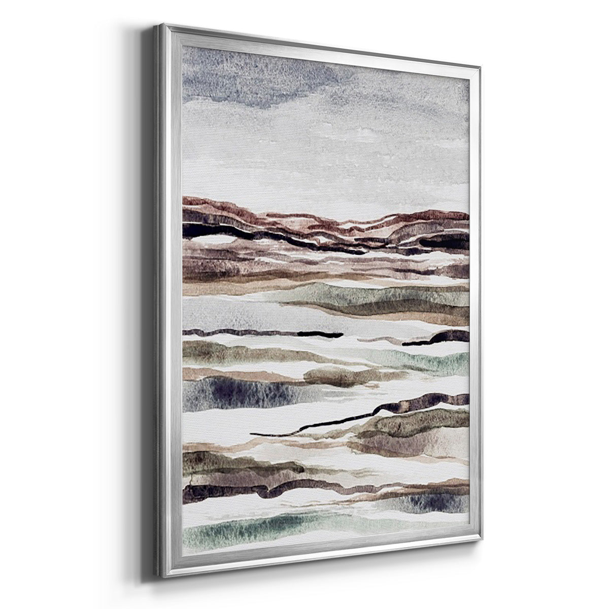 Muted Earth Layers II - Modern Framed Canvas Print