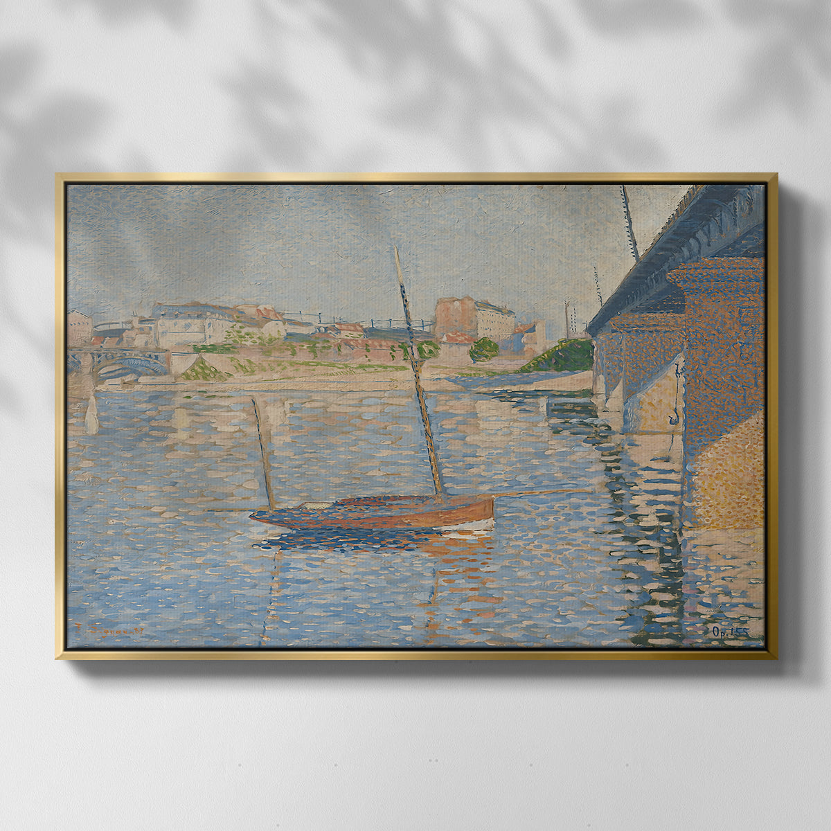 Le Clipper, Asnières, 1887 - Floater Framed Canvas Print