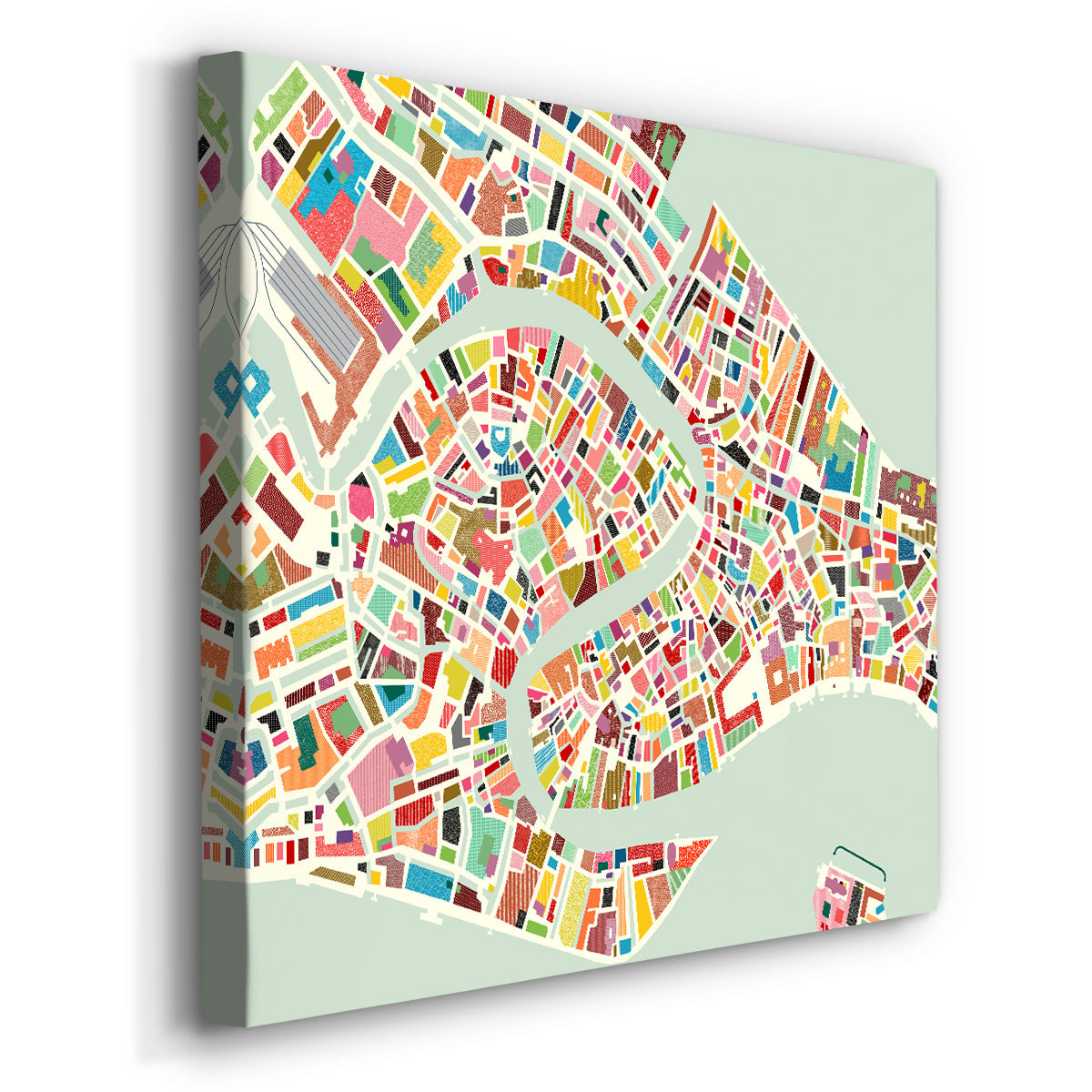 Modern Venice Map - Canvas Art Print