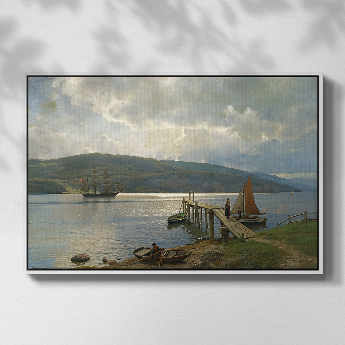 The Jetty at Feste near Moss, 1898 - Floater Framed Canvas Print
