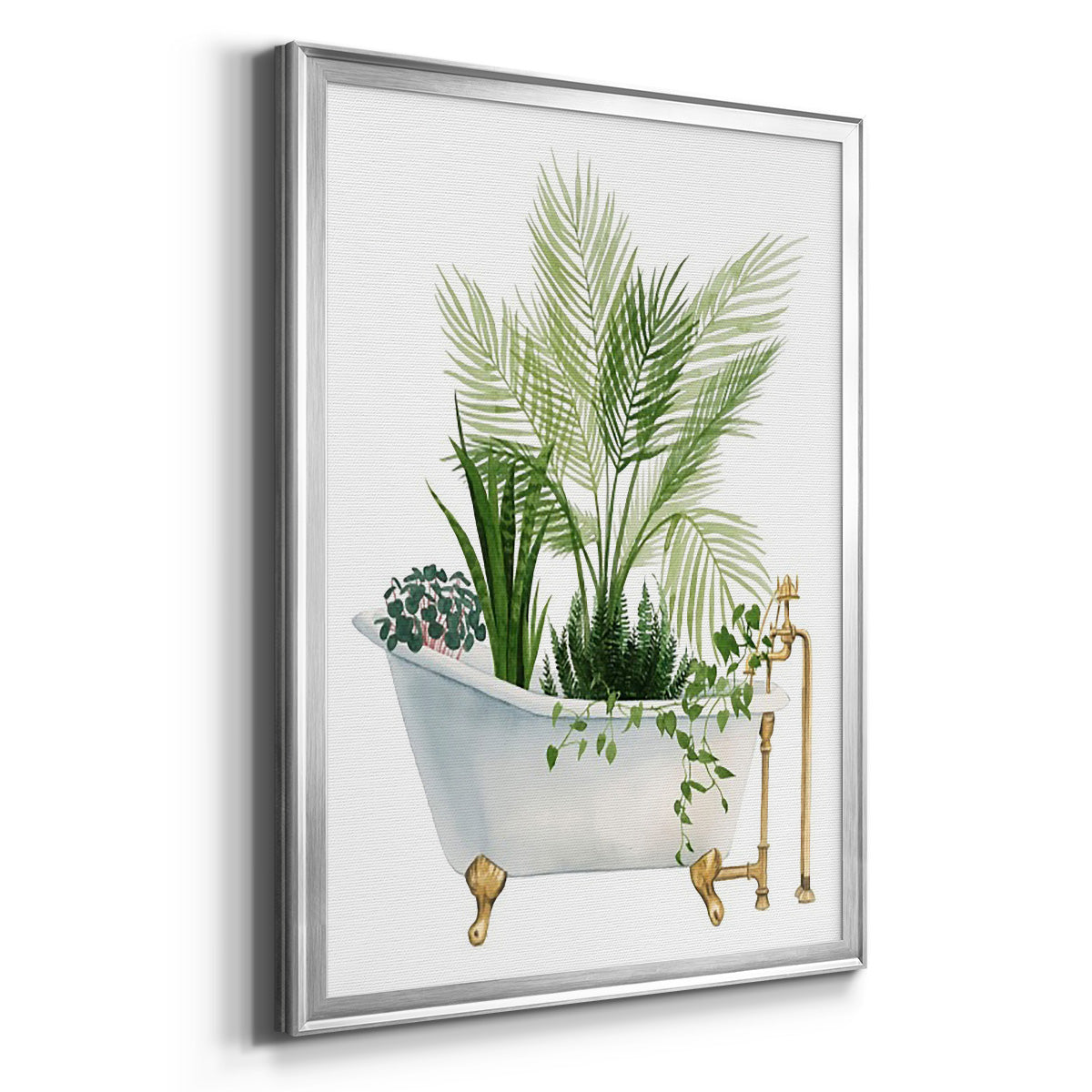 Plant Bath I - Modern Framed Canvas Print