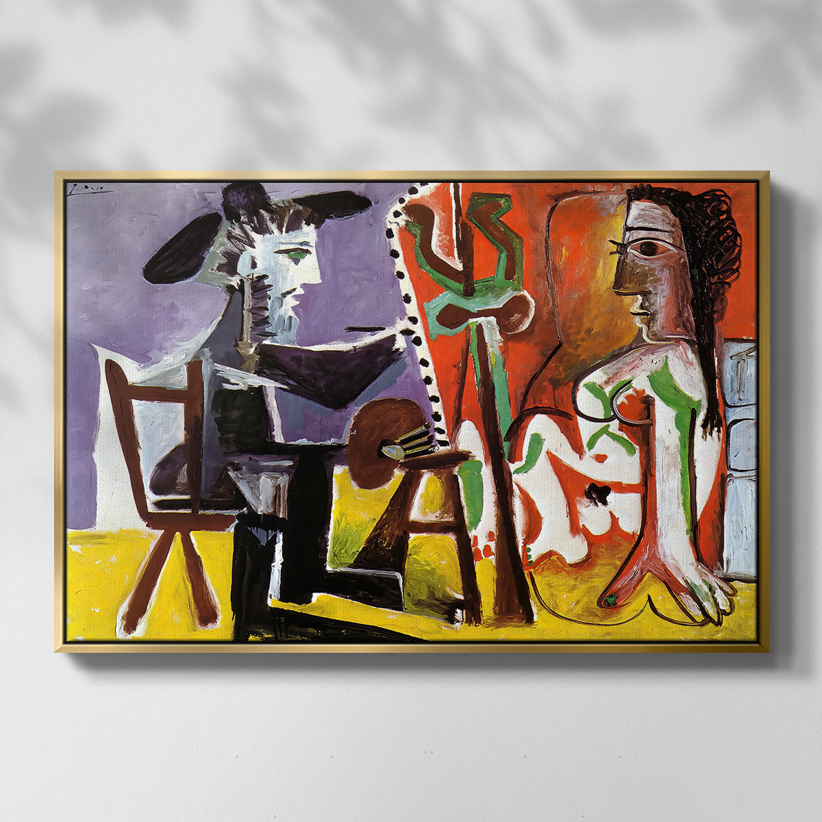 The Painter and His Model, 1963 - Floater Framed Canvas Print