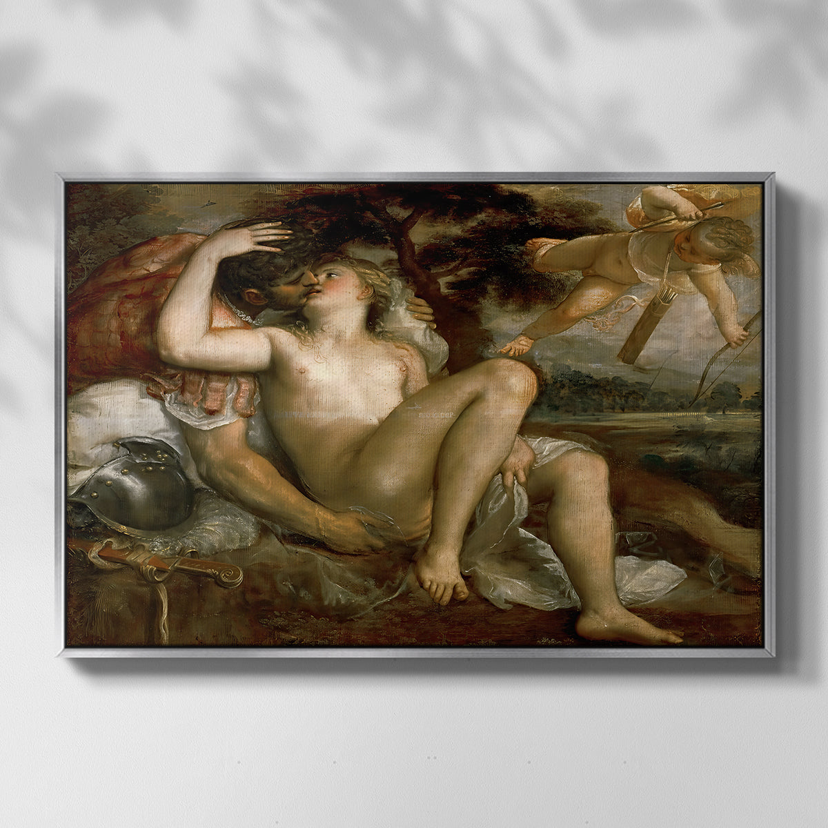 Mars, Venus and Cupid, c. 1530 - Floater Framed Canvas Print