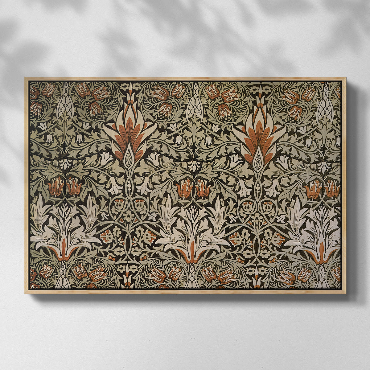 Snakeshead - Charcoal/Spice, c. 1876 - Floater Framed Canvas Print