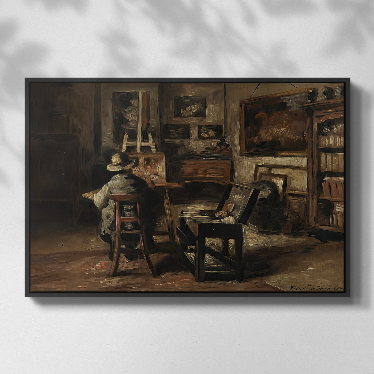The Studio of Ferdinand De Braekeleer I, Father of the Painter, c. 1873-1885 - Floater Framed Canvas Print