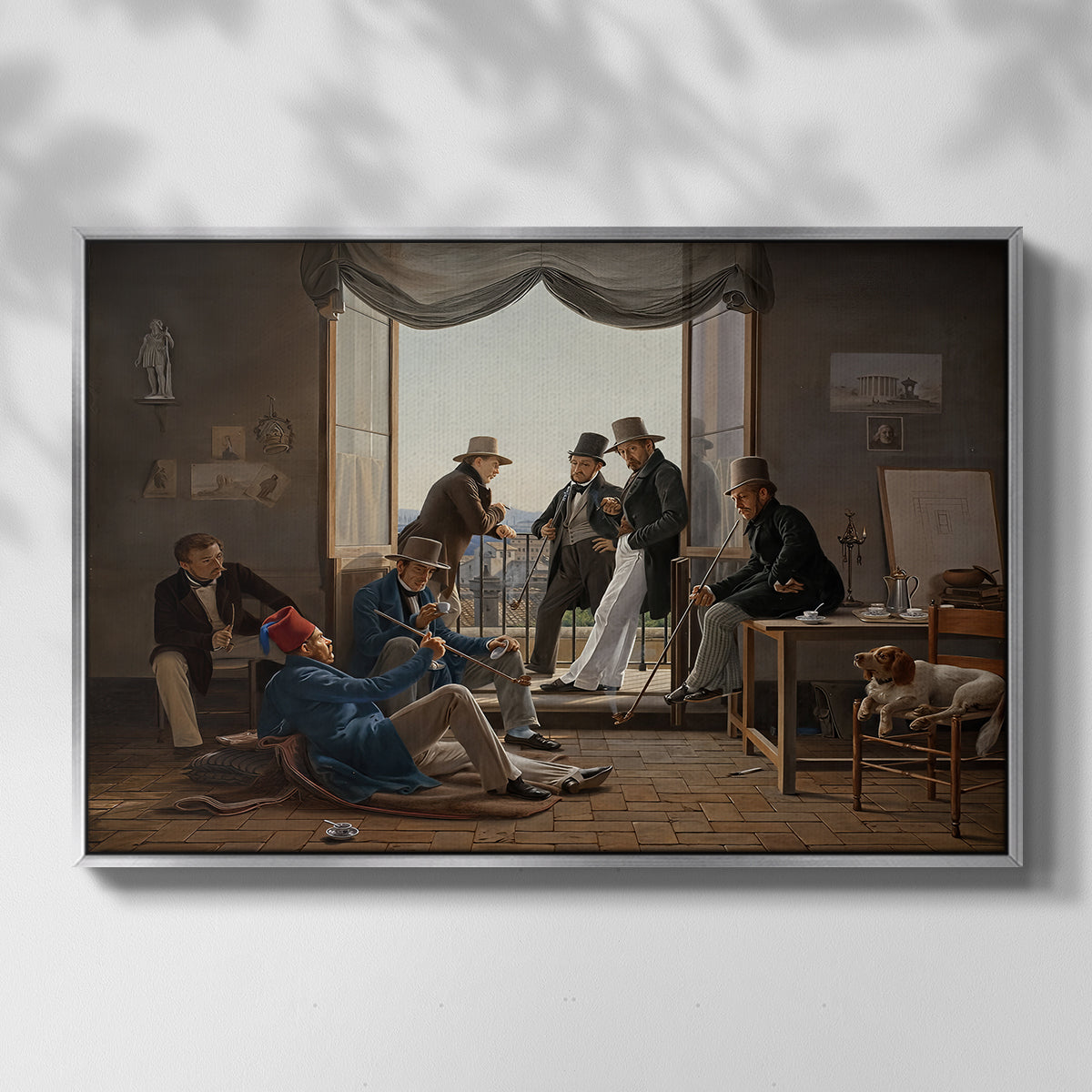 A Group of Danish Artists in Rome, 1837 - Floater Framed Canvas Print