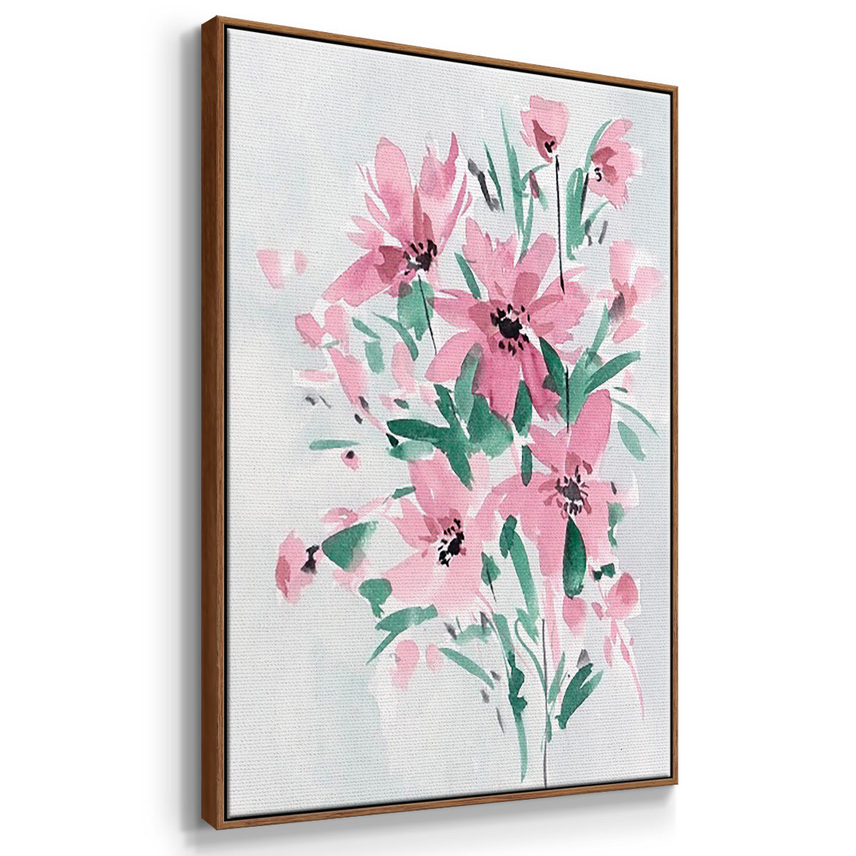 Posy Blooms I - Framed Premium Gallery Wrapped Canvas L Frame 3 Piece Set - Ready to Hang