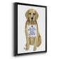 Love and Golden Retriever - Modern Framed Canvas Print