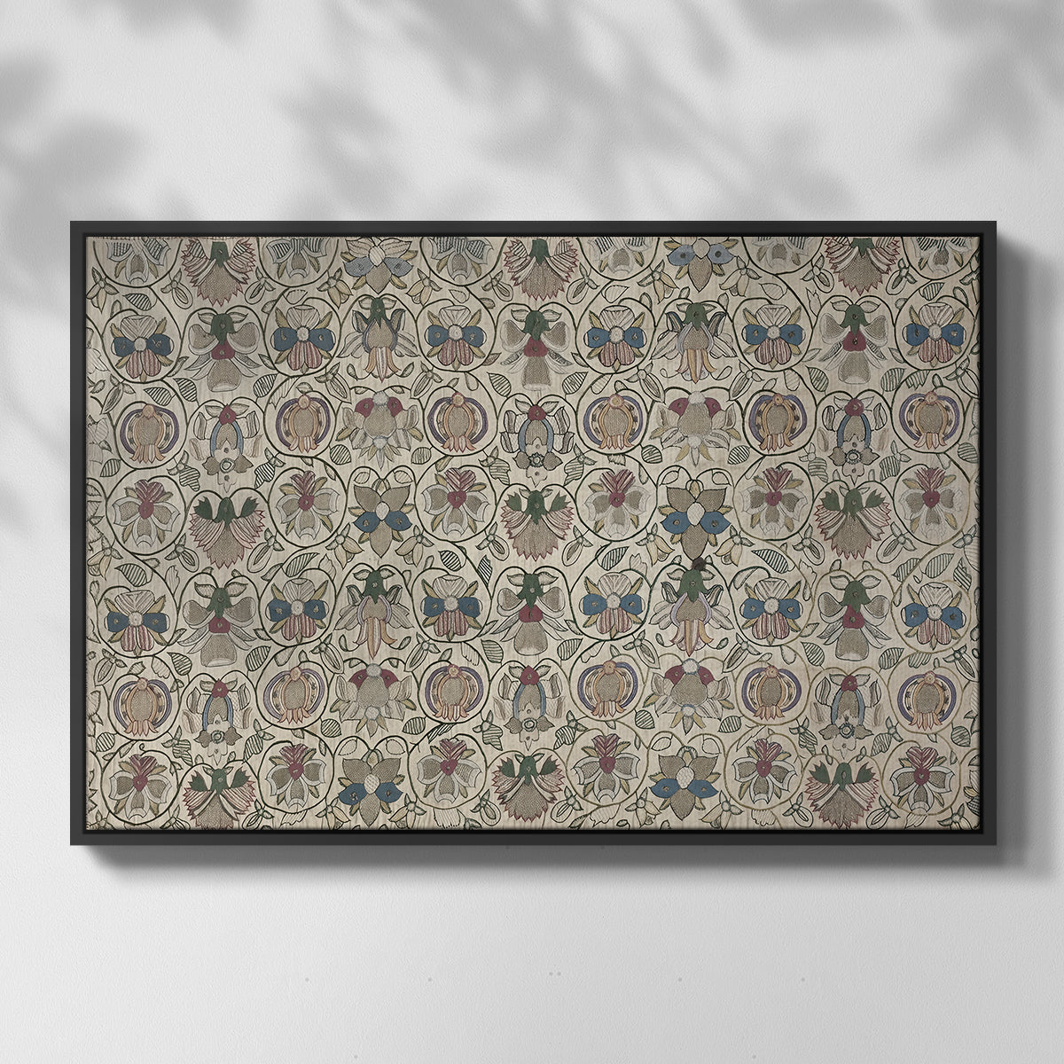 Long Cushion Cover (Printed Textile), c. 1600 - Floater Framed Canvas Print