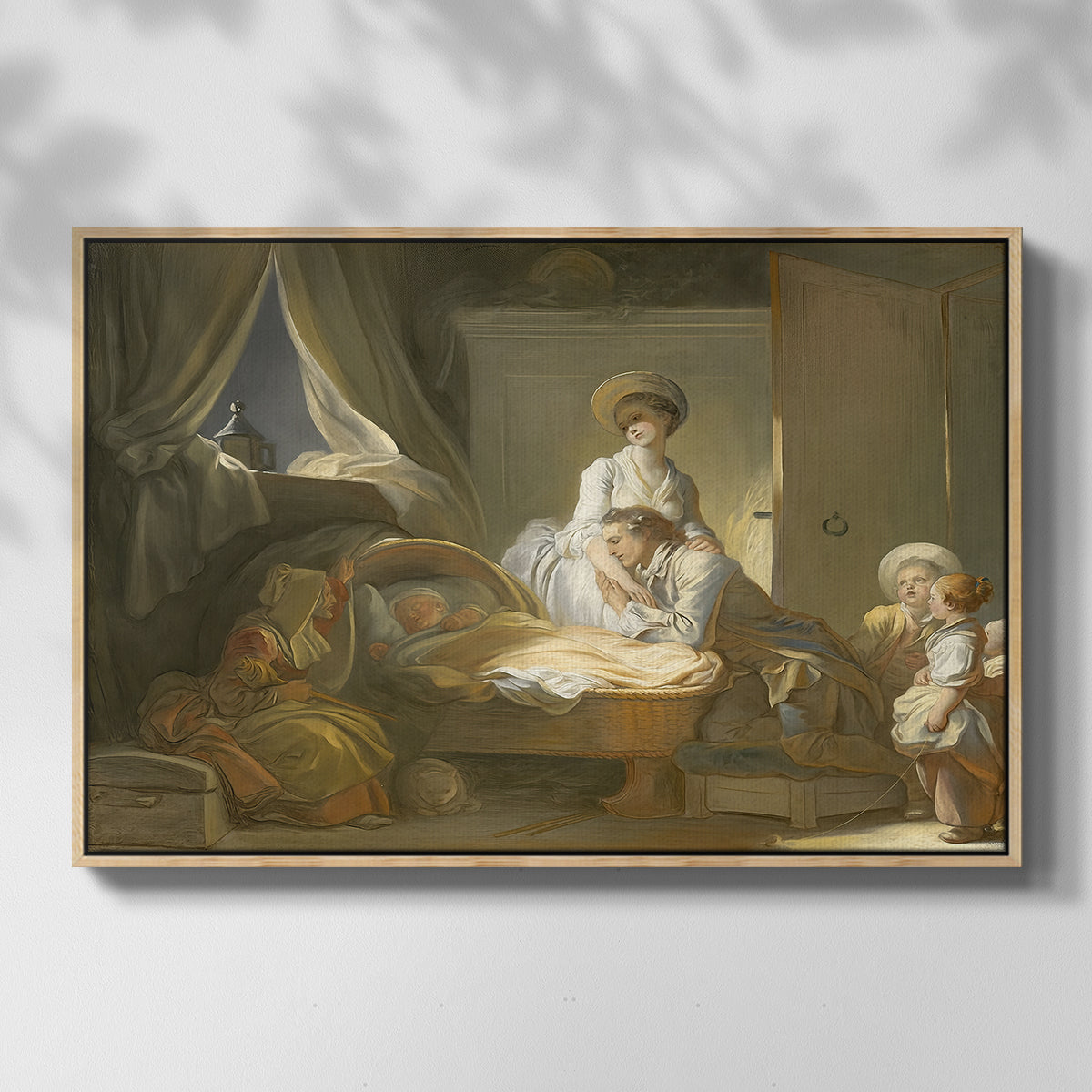 The Visit to the Nursery, c. 1775 - Floater Framed Canvas Print