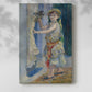 Canvas art print of a delicate figure with a bird in a calm, gentle setting with a soft shadow on a white background.