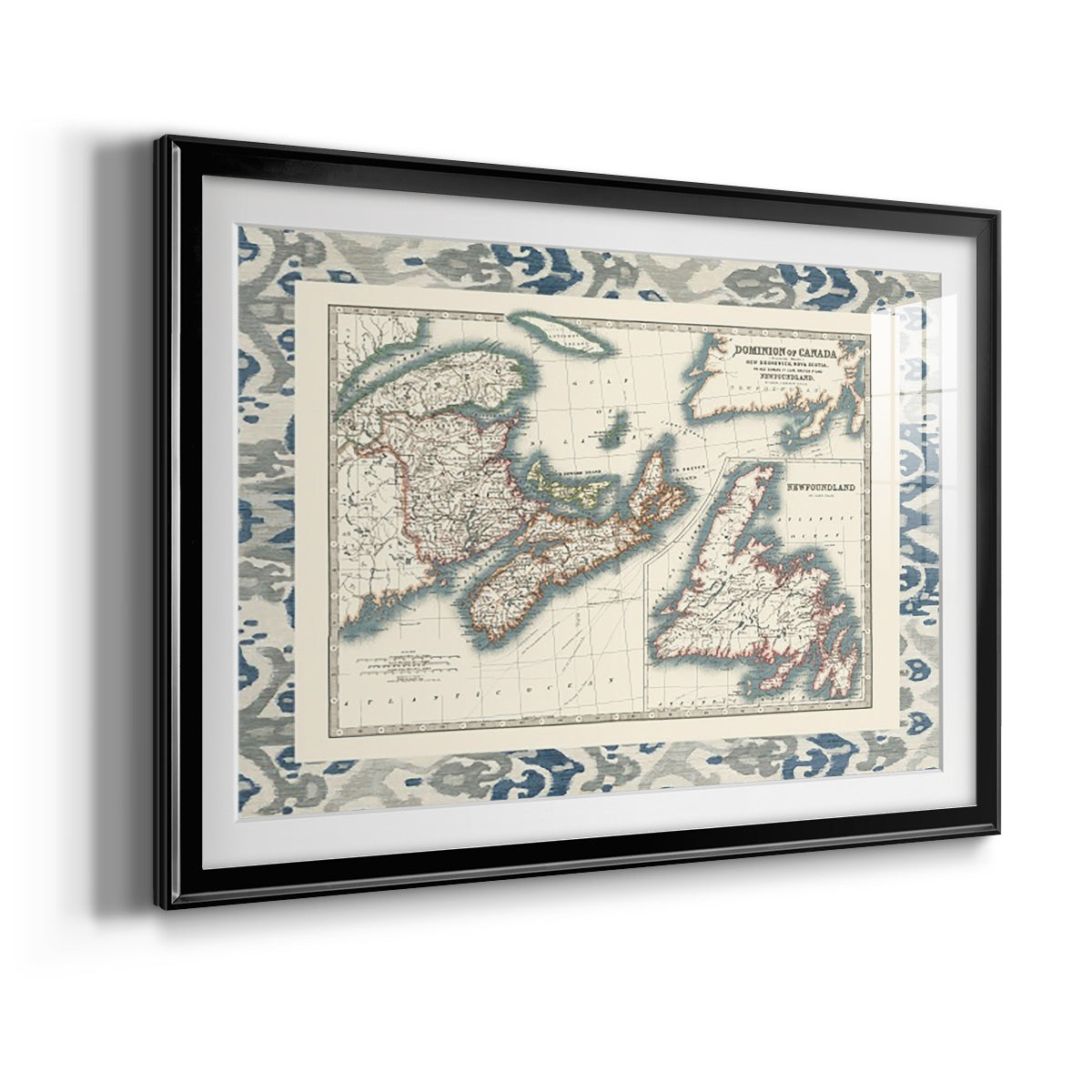 Bordered Map of Canada - Modern Framed Art Print