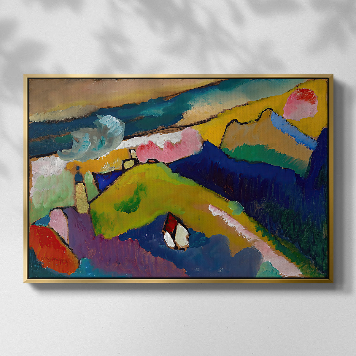Murnau Mountain Landscape with Church, 1910 - Floater Framed Canvas Print