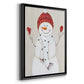 Festive Snowman III - Modern Framed Canvas Print