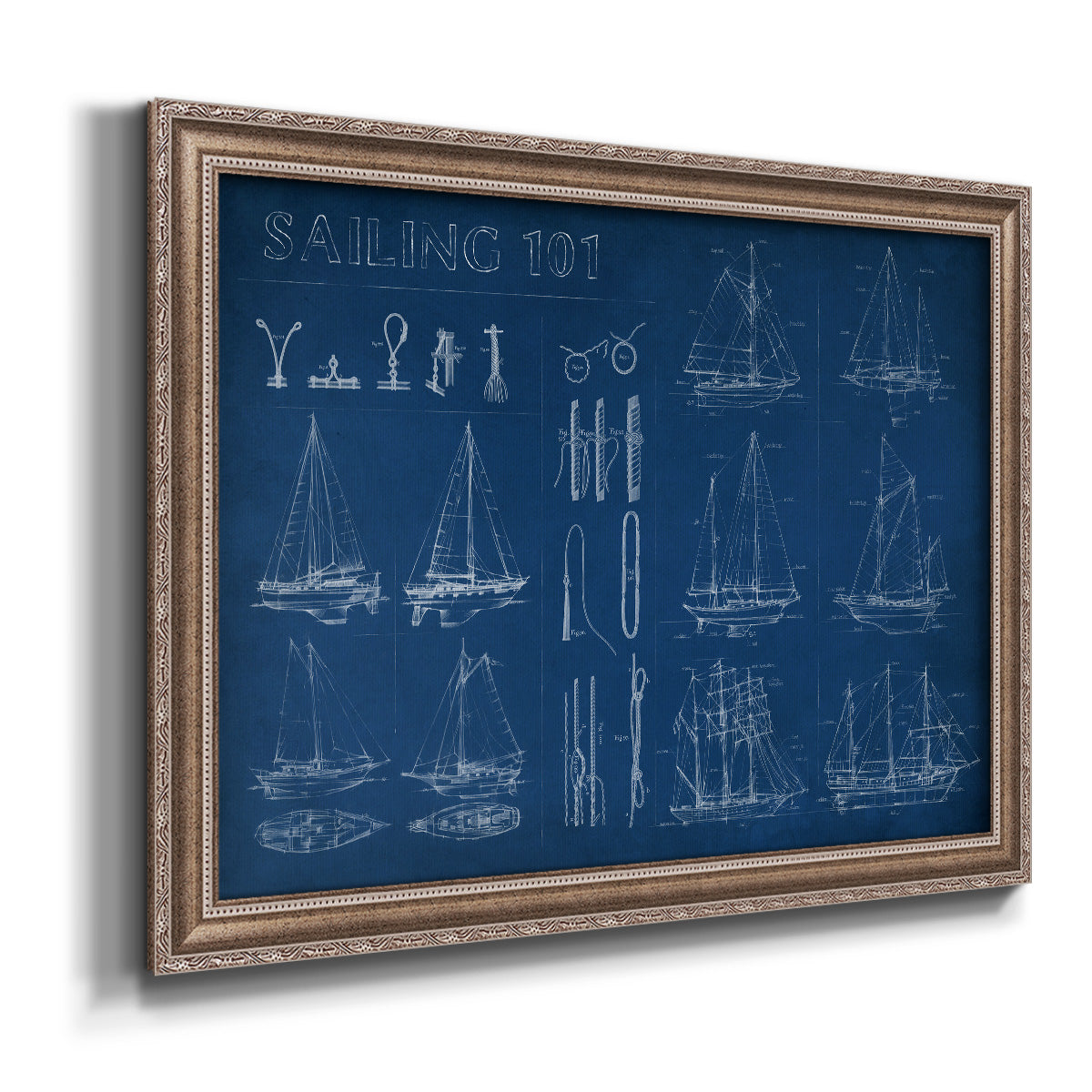 Sailing Infograph Premium Framed Canvas- Ready to Hang