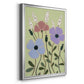 Woodblock Floral III - Modern Framed Canvas Print