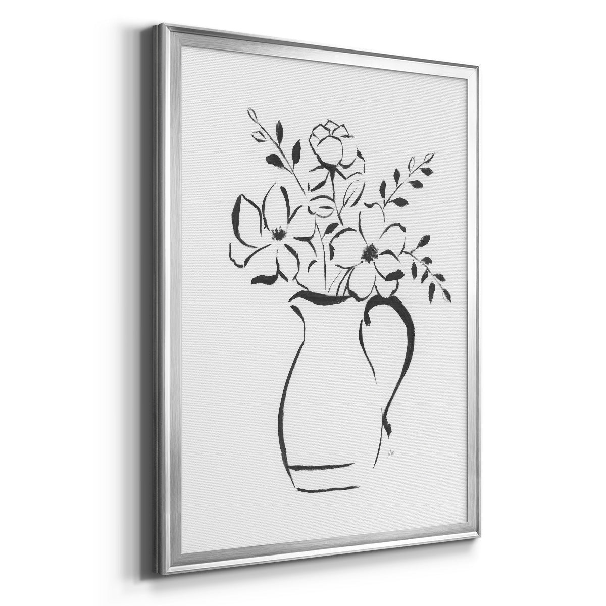 Sketchy Bouquet II - Modern Framed Canvas Print