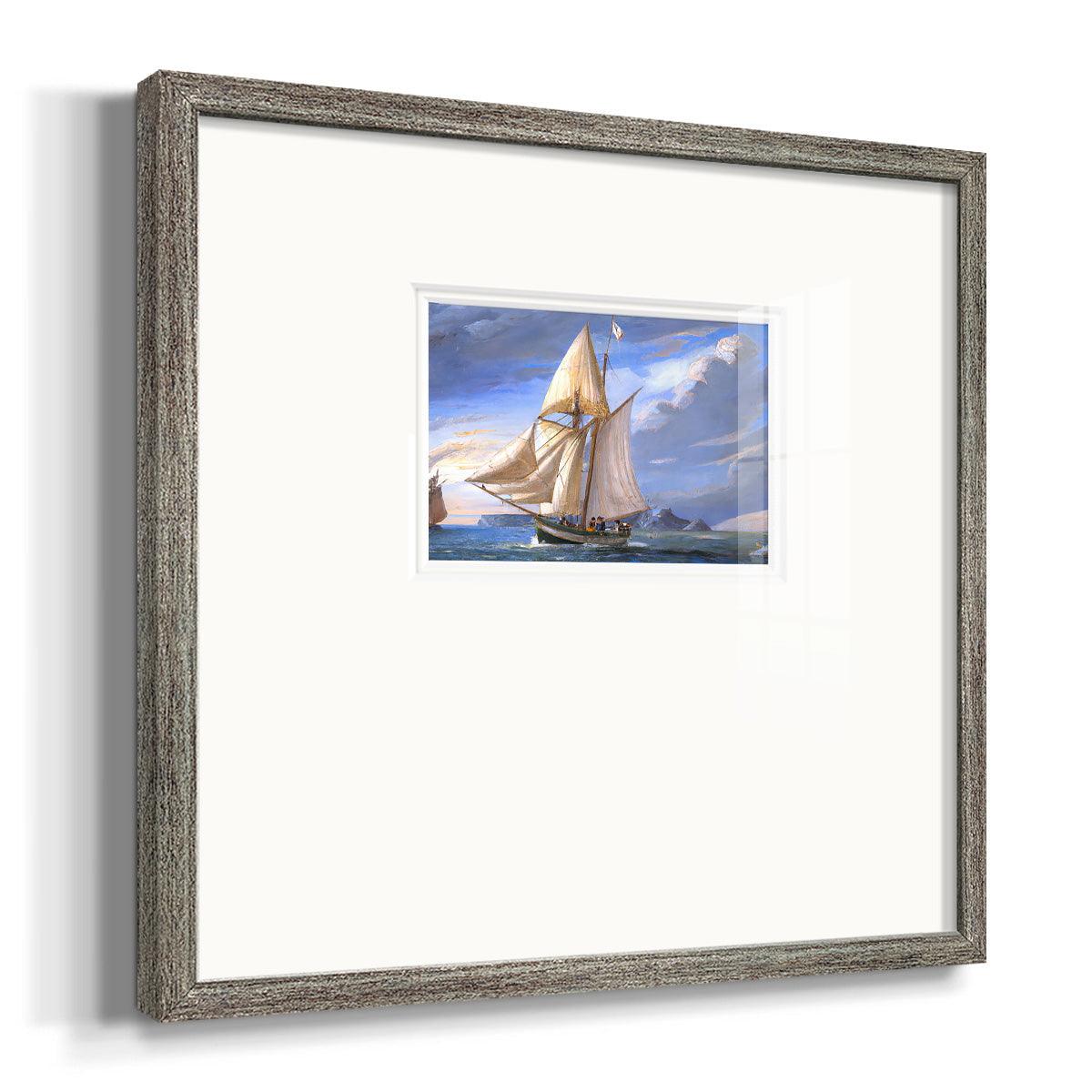 Sail Boat Clouds Premium Framed Print Double Matboard