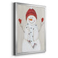 Festive Snowman III - Modern Framed Canvas Print