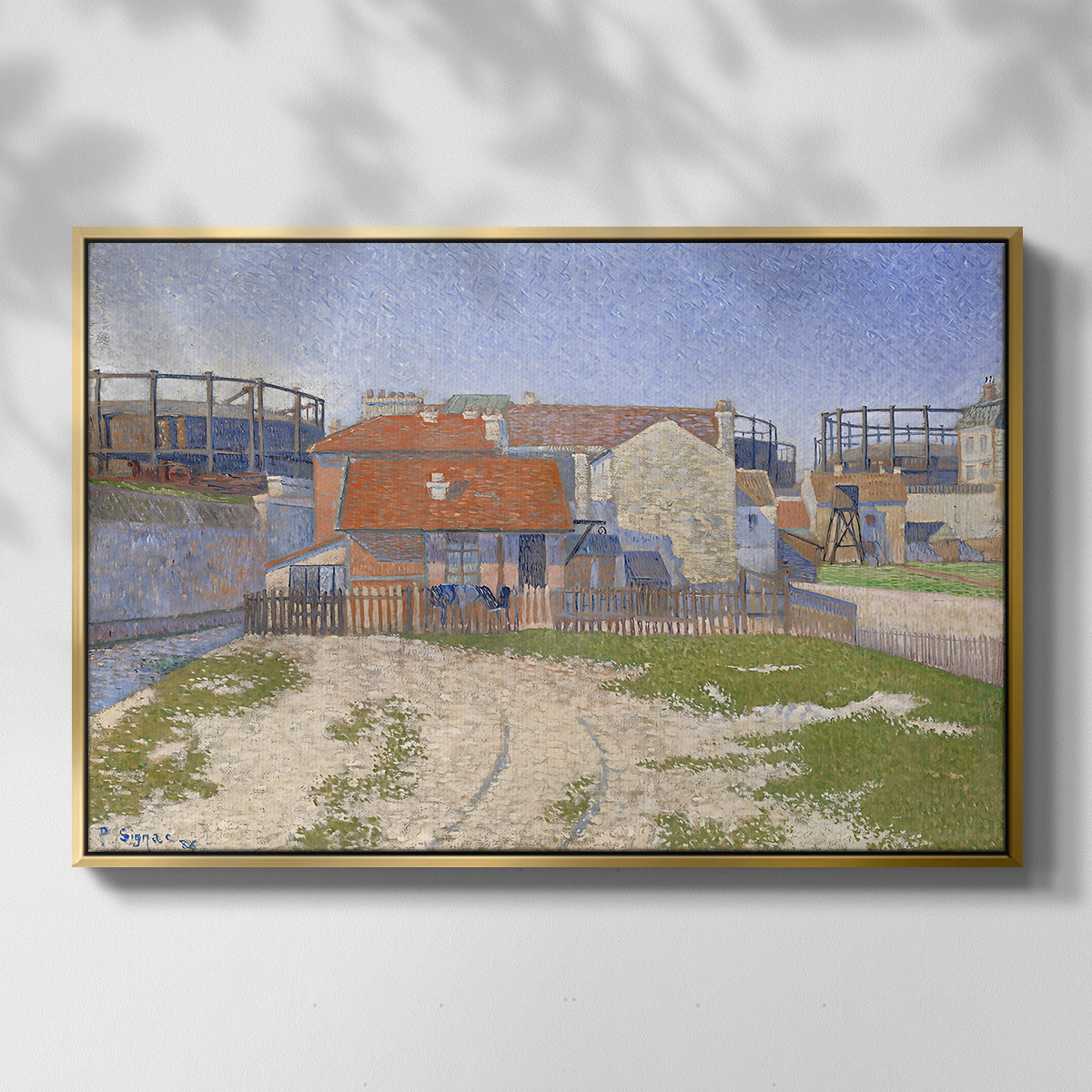 Gasometers at Clichy, 1886 - Floater Framed Canvas Print