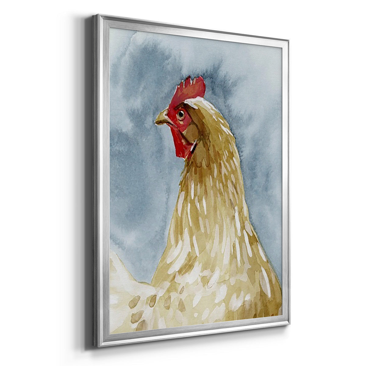 Chicken Portrait I - Modern Framed Canvas Print