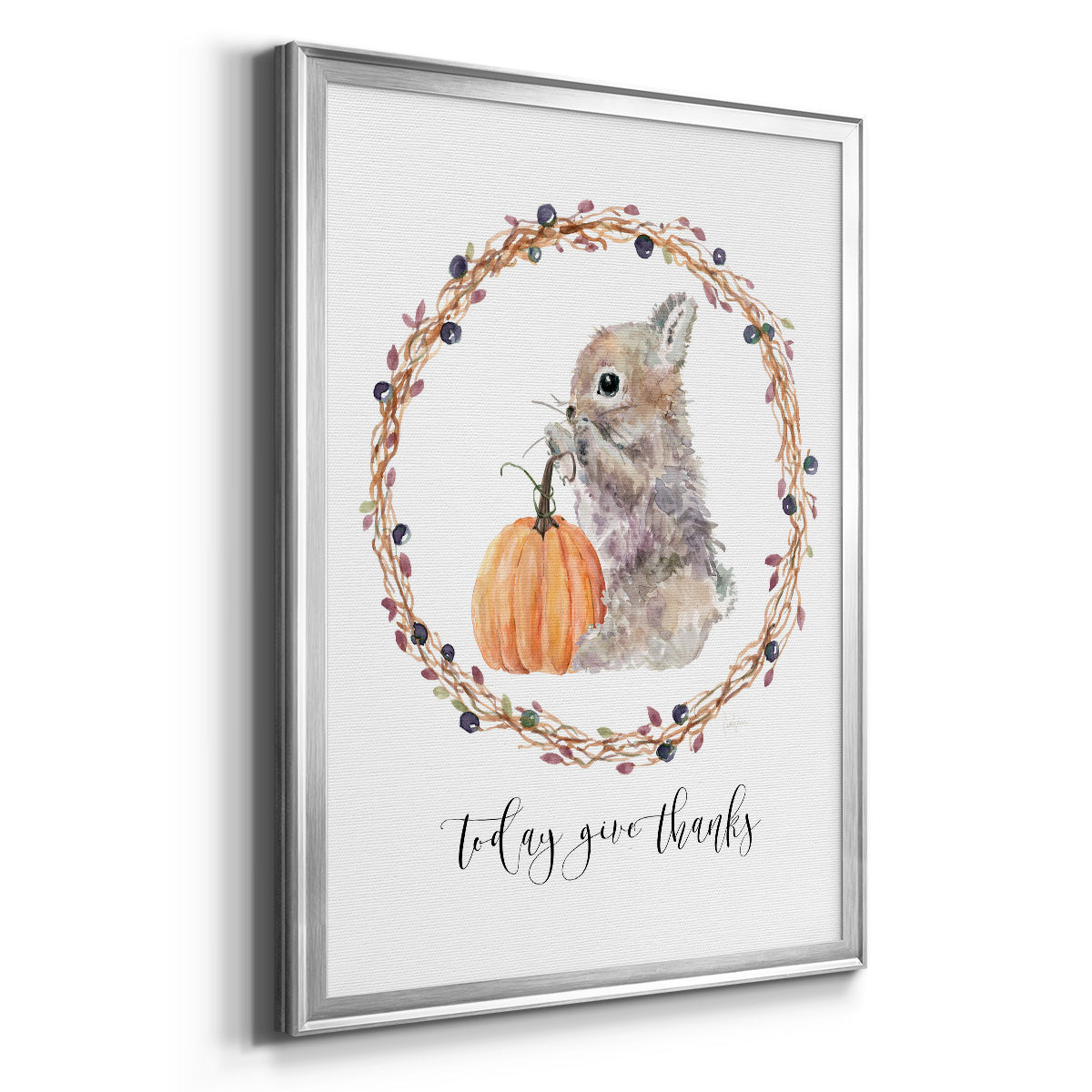 Harvest Home Bunny - Modern Framed Canvas Print