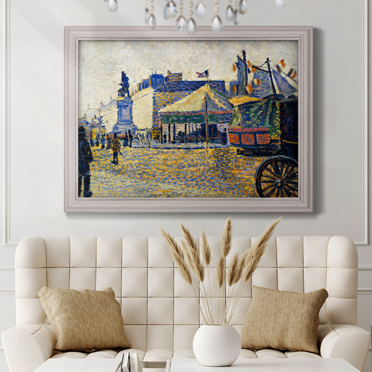 Place de Clichy - Ornate Framed Canvas Print