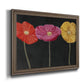 Contemporary poppy flower artwork printed on canvas in an ornate traditional bronze frame.