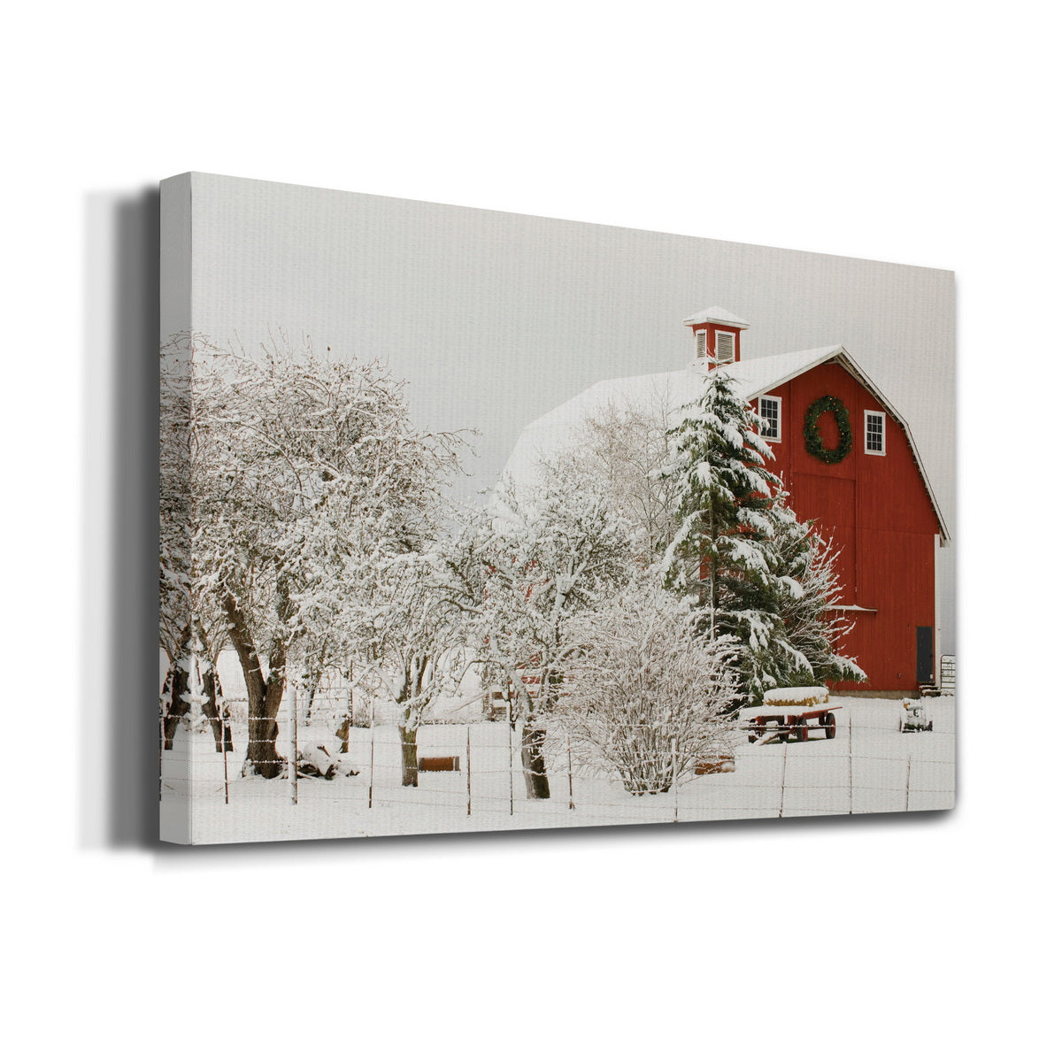 Festive Barn - Premium Gallery Wrapped Canvas  - Ready to Hang