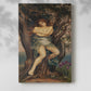 Canvas art print of a mythic female figure intertwined with organic shapes with a soft shadow on a white background.
