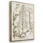 Sepia Botanical Journal IV - Framed Premium Gallery Wrapped Canvas L Frame 3 Piece Set - Ready to Hang