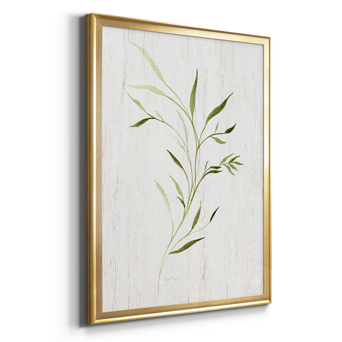 Windblown Leaves II - Modern Framed Canvas Print