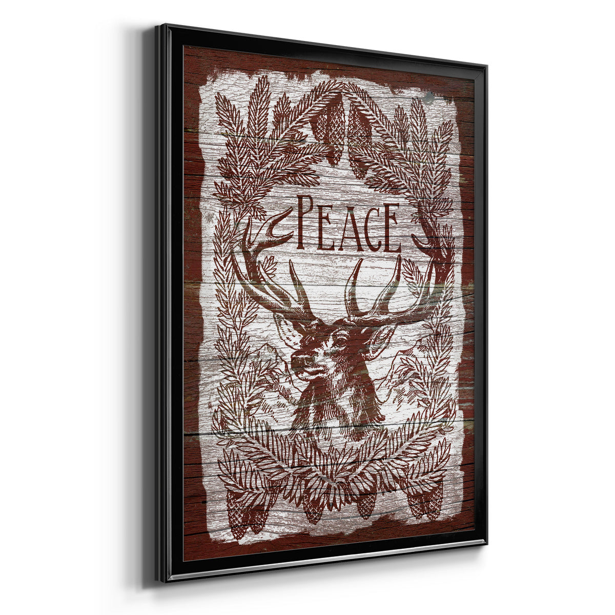 Red Wood Peace -  Framed Canvas Print