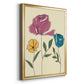 Colored Floral II - Modern Framed Canvas Print