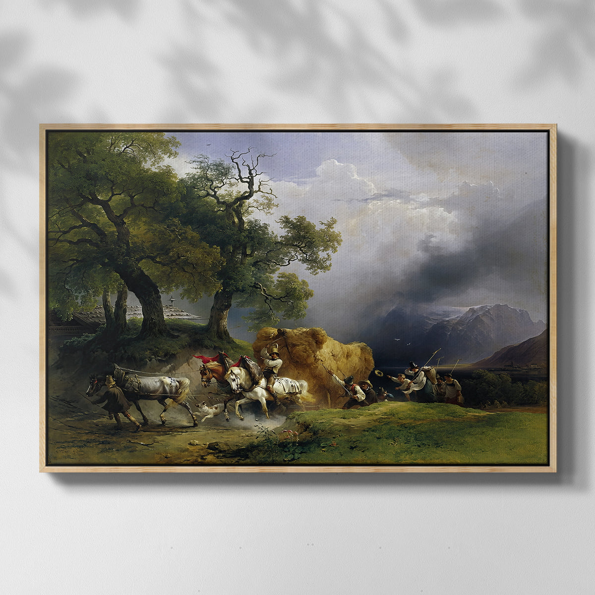The Harvest Wagon (Der Heuwagen), c. 1850 - Floater Framed Canvas Print
