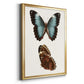 Antique Blue Butterflies IV - Modern Framed Canvas Print