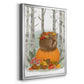 Fox Curled on Pumpkin - Modern Framed Canvas Print