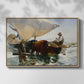 The Return from Fishing: Hauling the Boat, 1894 - Floater Framed Canvas Print
