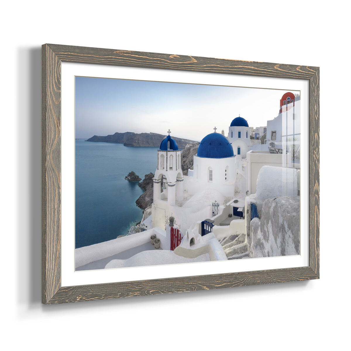 Santorini Sunrise - Barnwood Framed Art Print
