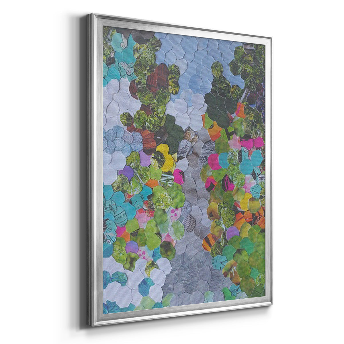 Magenta Garden - Modern Framed Canvas Print