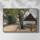 Danish Village Street with Woman and Milkman, 1880 - Floater Framed Canvas Print