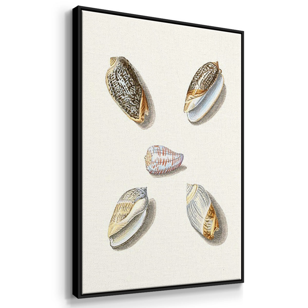 Paper Scene I - Framed Premium Gallery Wrapped Canvas L Frame 3 Piece Set - Ready to Hang